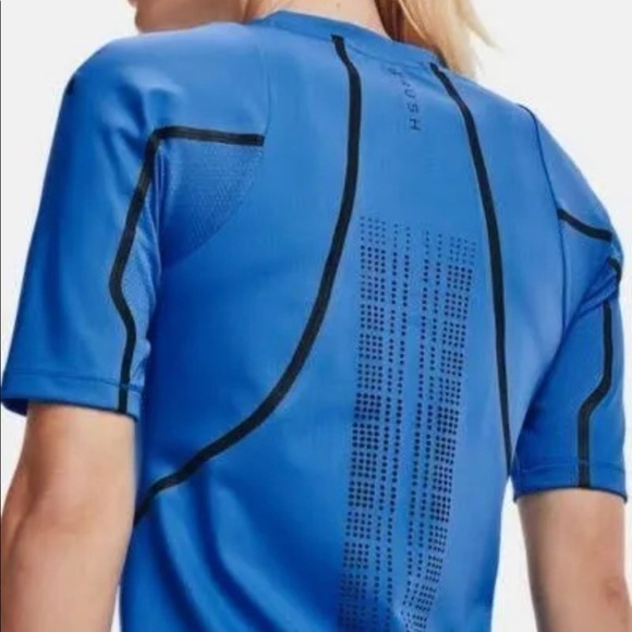 UNDER Armour Women’s UA Virgin Galactic RUSH Short Sleeve Shirt Blue Size M NWT - Picture 3 of 10